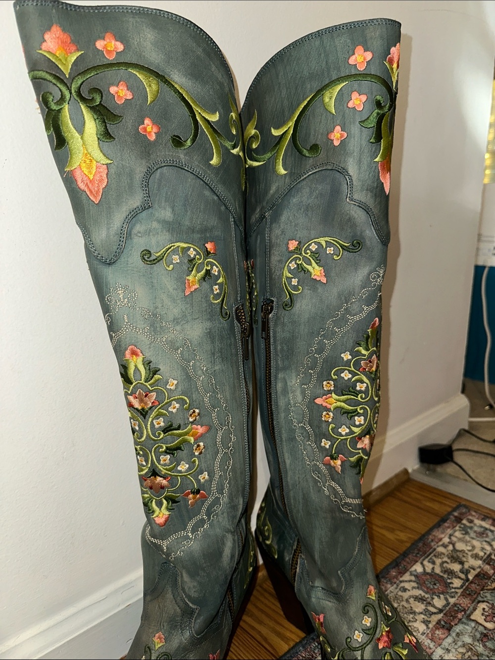 Dan Post Flower Child Leather Boots - Turquoise (NEW - Floor Model) - Picture 2 of 13